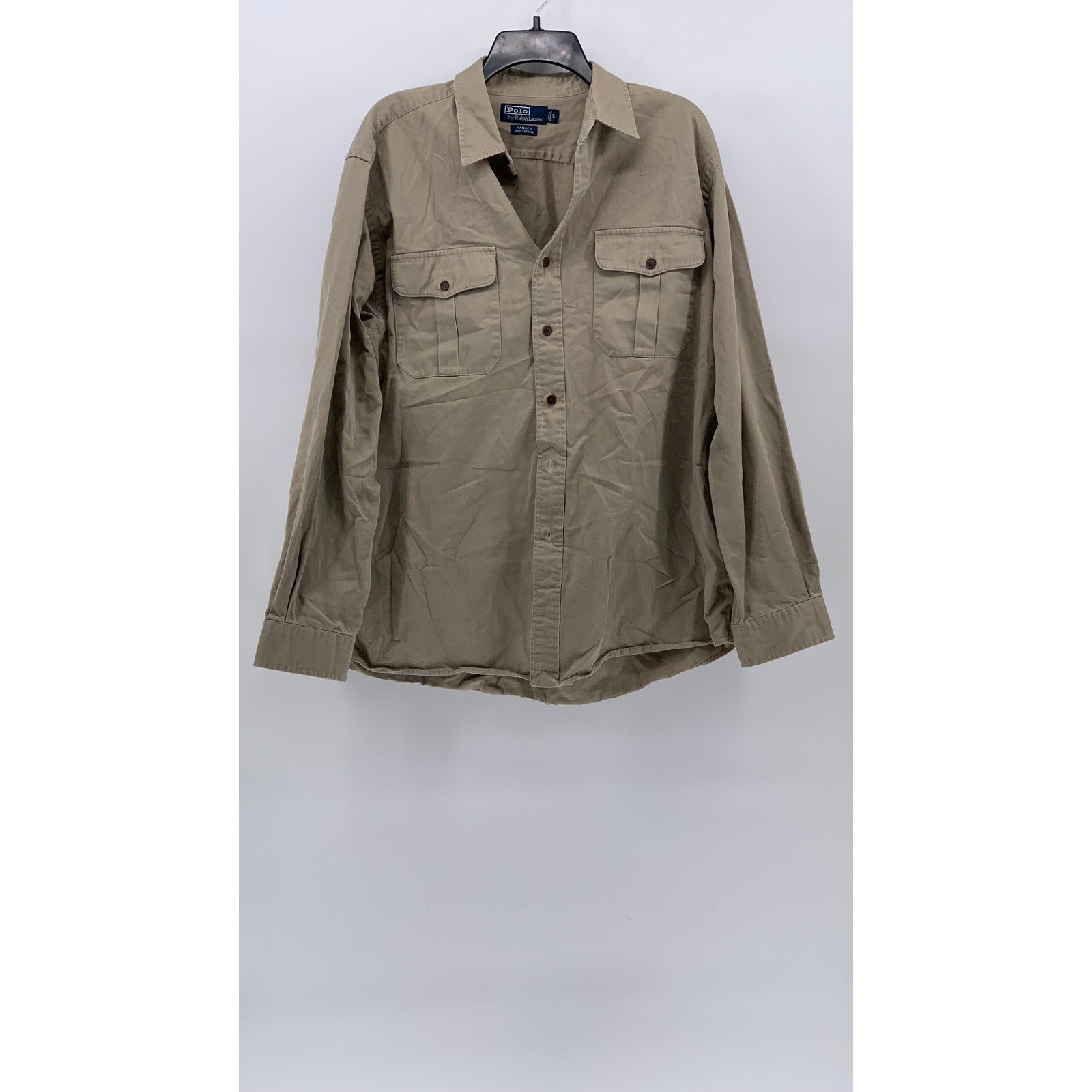 POLO By RALPH LAUREN Men's Tan Vintage Ranger Button-Up Long Sleeve Shirt SZ L