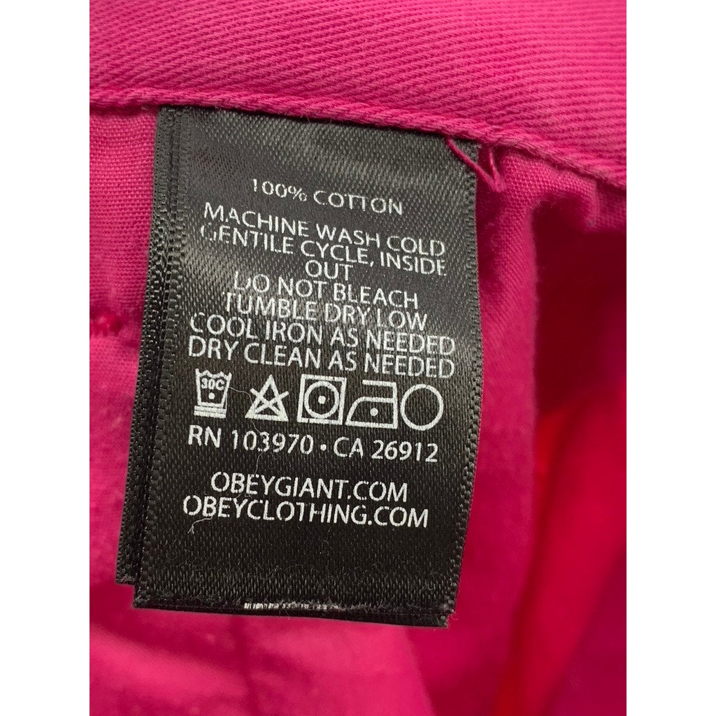 OBEY WORLDWIDE Women's Fuchsia Straight Leg Pant SZ 27