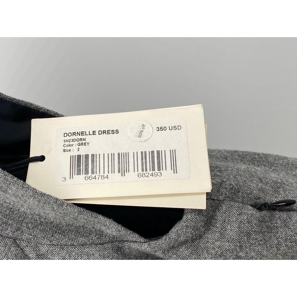 BA&SH Women's Charcoal Gray Dornelle Spilt Neck Padded Cap Sleeve Mini Dress SZM