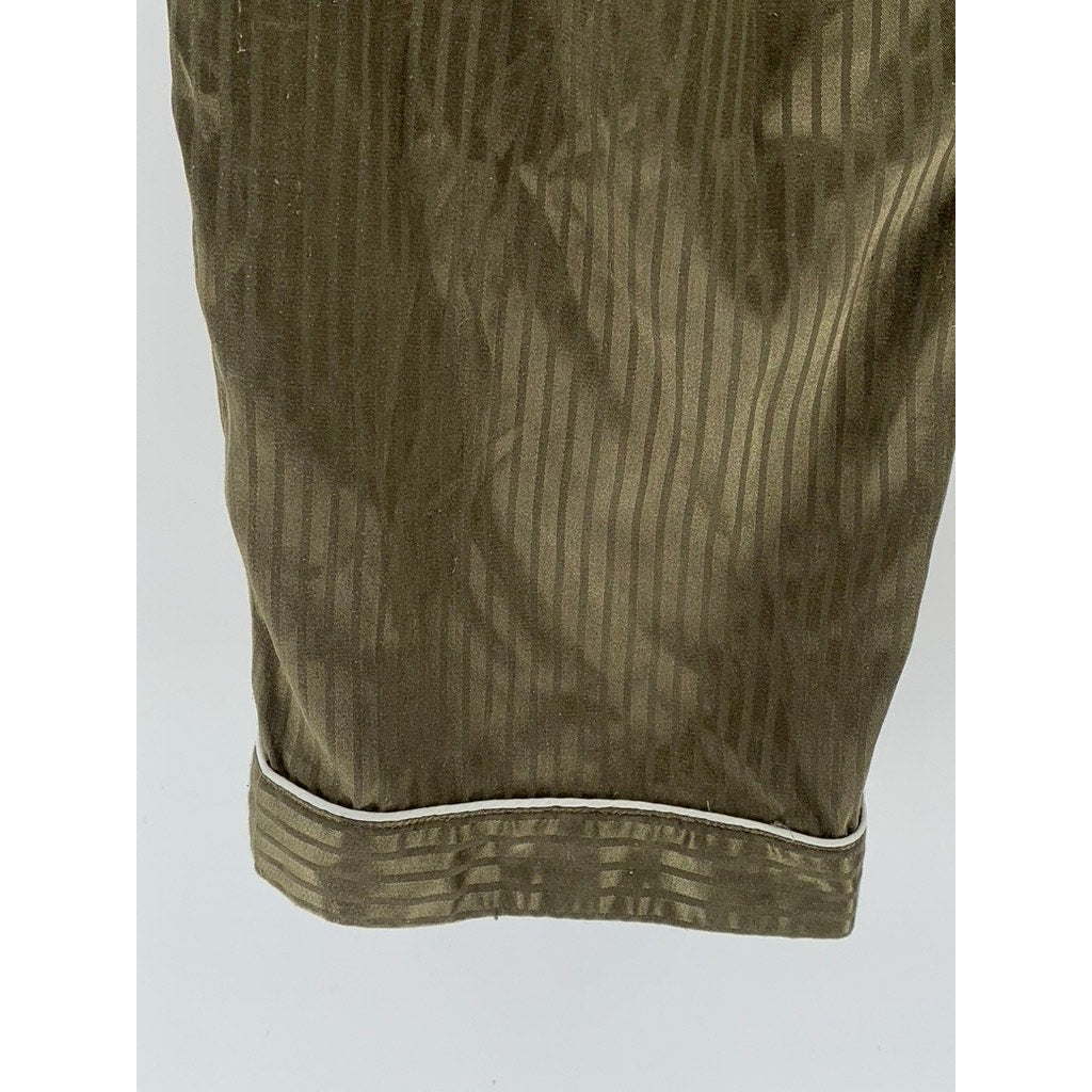 EKOUAER Women's Brown Striped Pull-On Lightweight Relaxed-Fit Pajama Pants SZ M