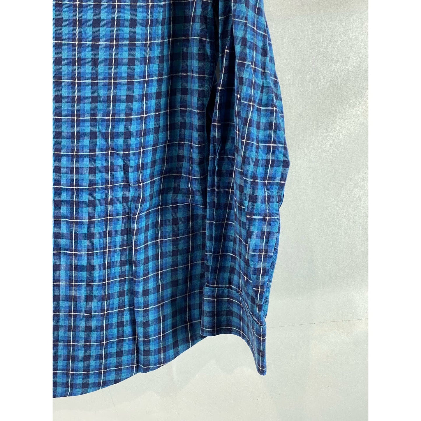 JACK WILLS Men's Blue Gingham Windowpane Button-Up Long Sleeve Shirt SZ L