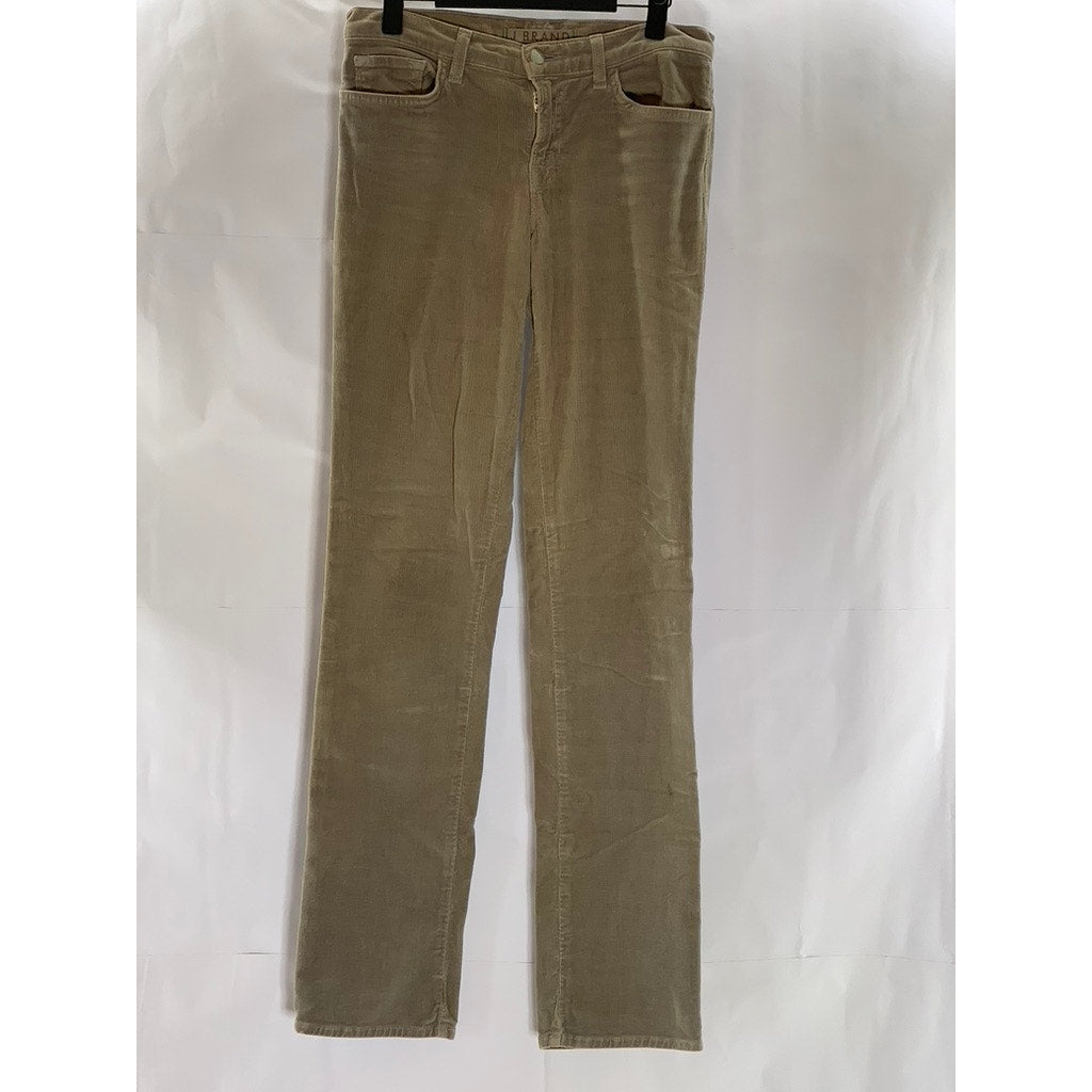 J BRAND Women's Moonstone Tan Cigarette Leg Five-Button Corduroy Pant SZ 27