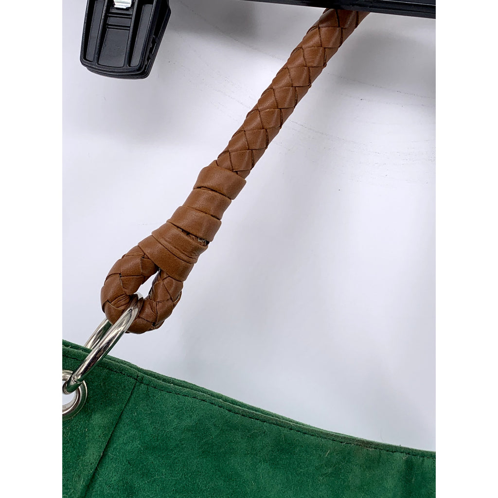 TWIGGY LONDON Women's Vintage Dark Green Suede Leather Shoulder Bag