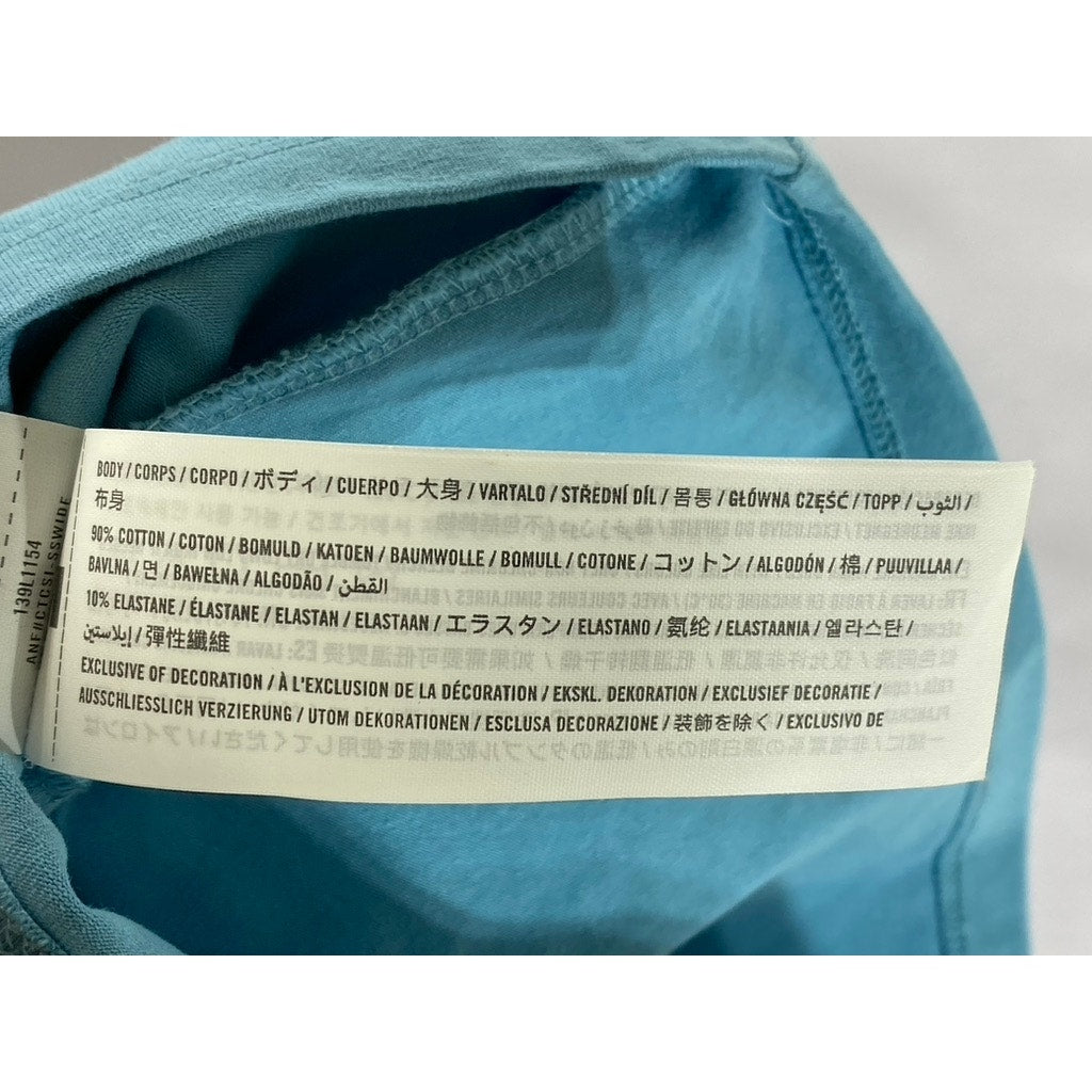 ABERCROMBIE & FITCH Women's Blue Soft Sleeveless Soft A&F Polo Crop Top SZ M