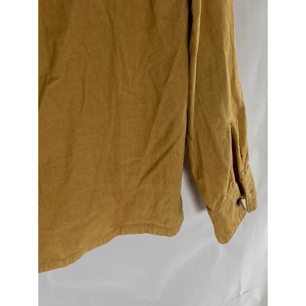OUTERKNOWN Men's Tan Townes Corduroy Button-Up Long Sleeve Shirt SZ M