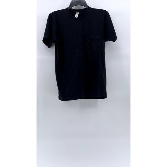 AMERICAN APPAREL Men's Black Solid Crewneck Short Sleeve Classic T-Shirt SZ S