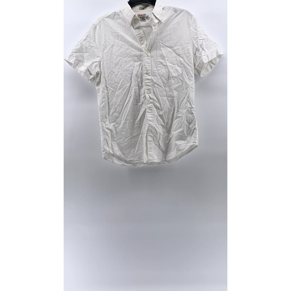 J.CREW Men's White The Broken In Slim-Fit Short Sleeve Button-Up Shirt SZ S