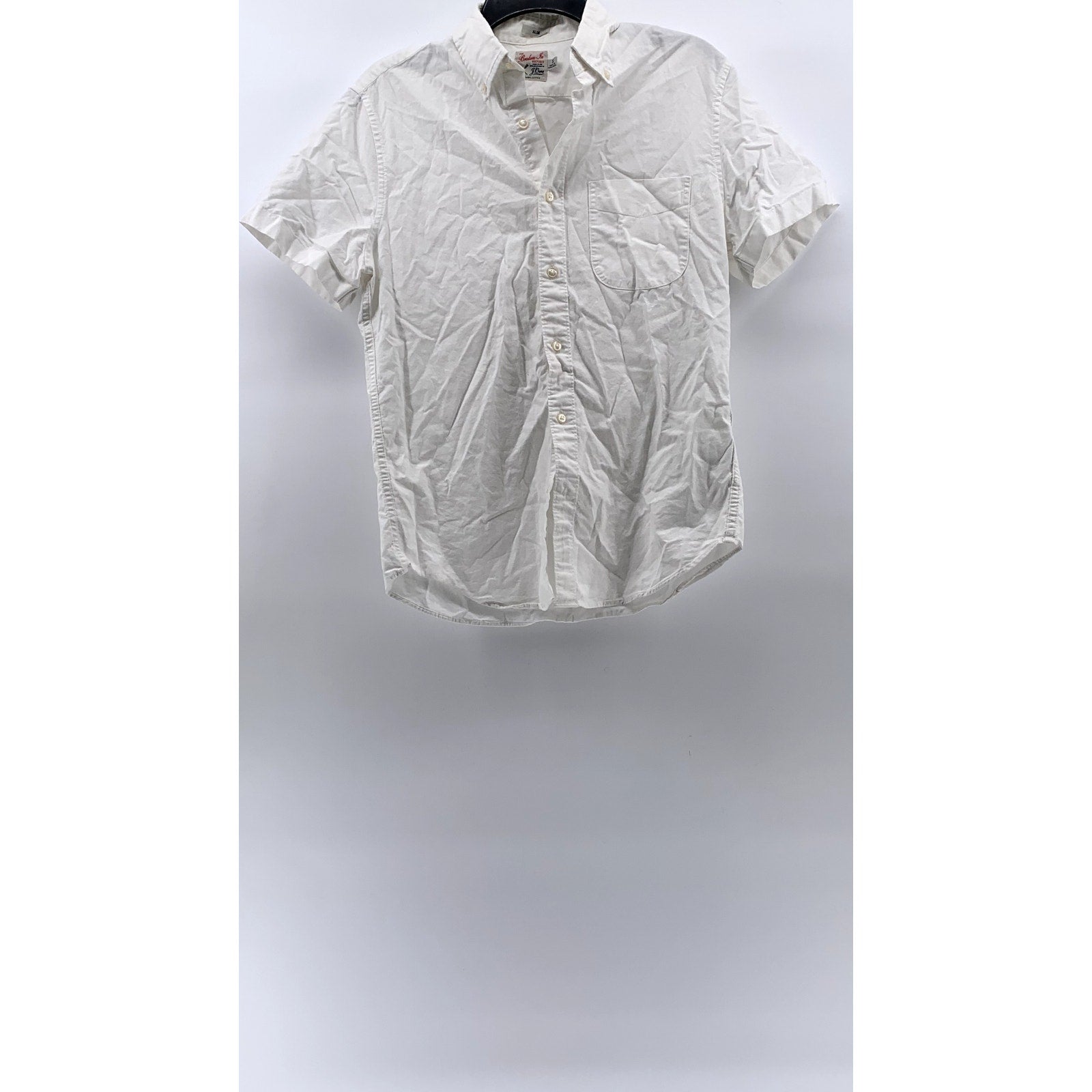 J.CREW Men's White The Broken In Slim-Fit Short Sleeve Button-Up Shirt SZ S