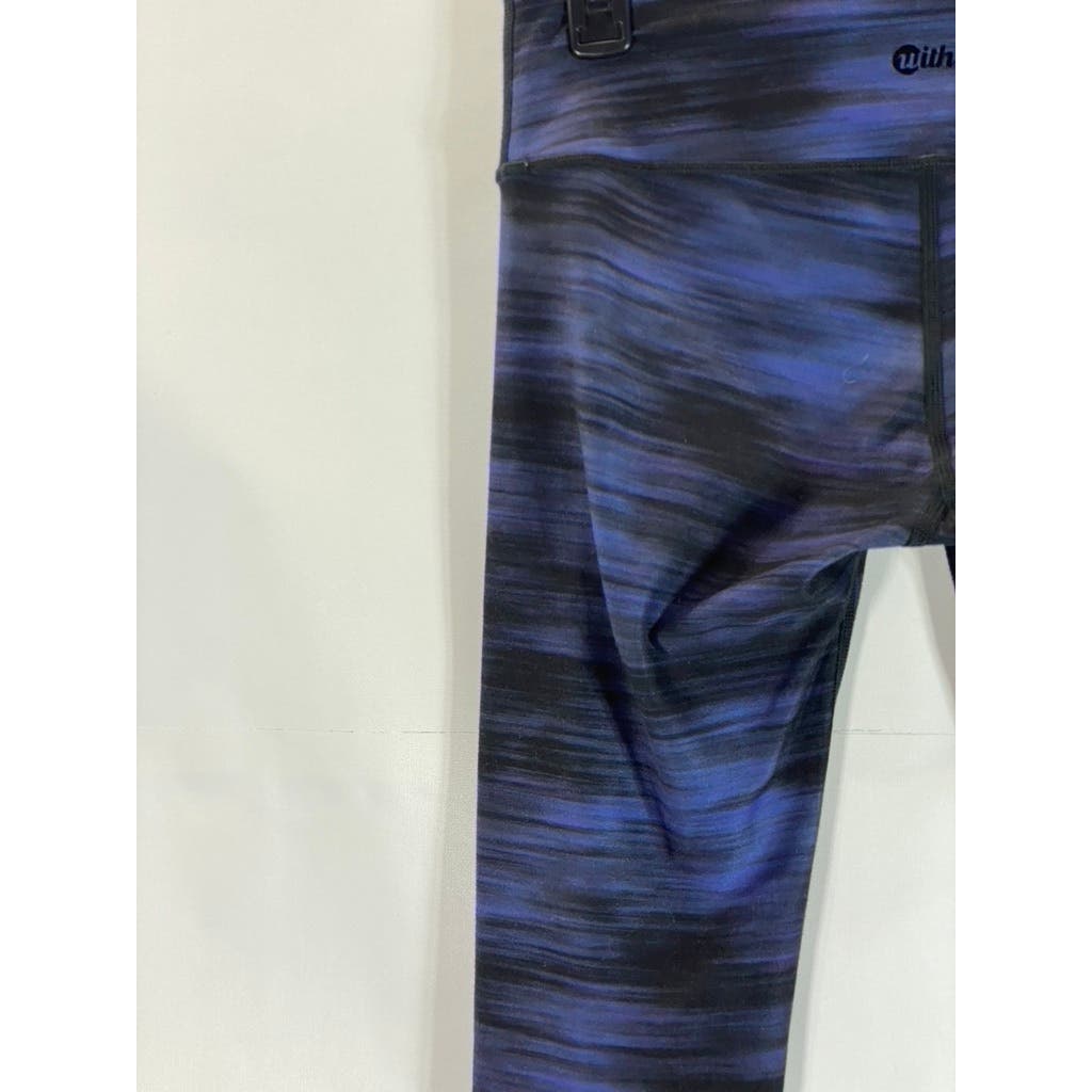 WITH EQUINOX Women's Blue Printed Pull-On Stretch Leggings SZ M