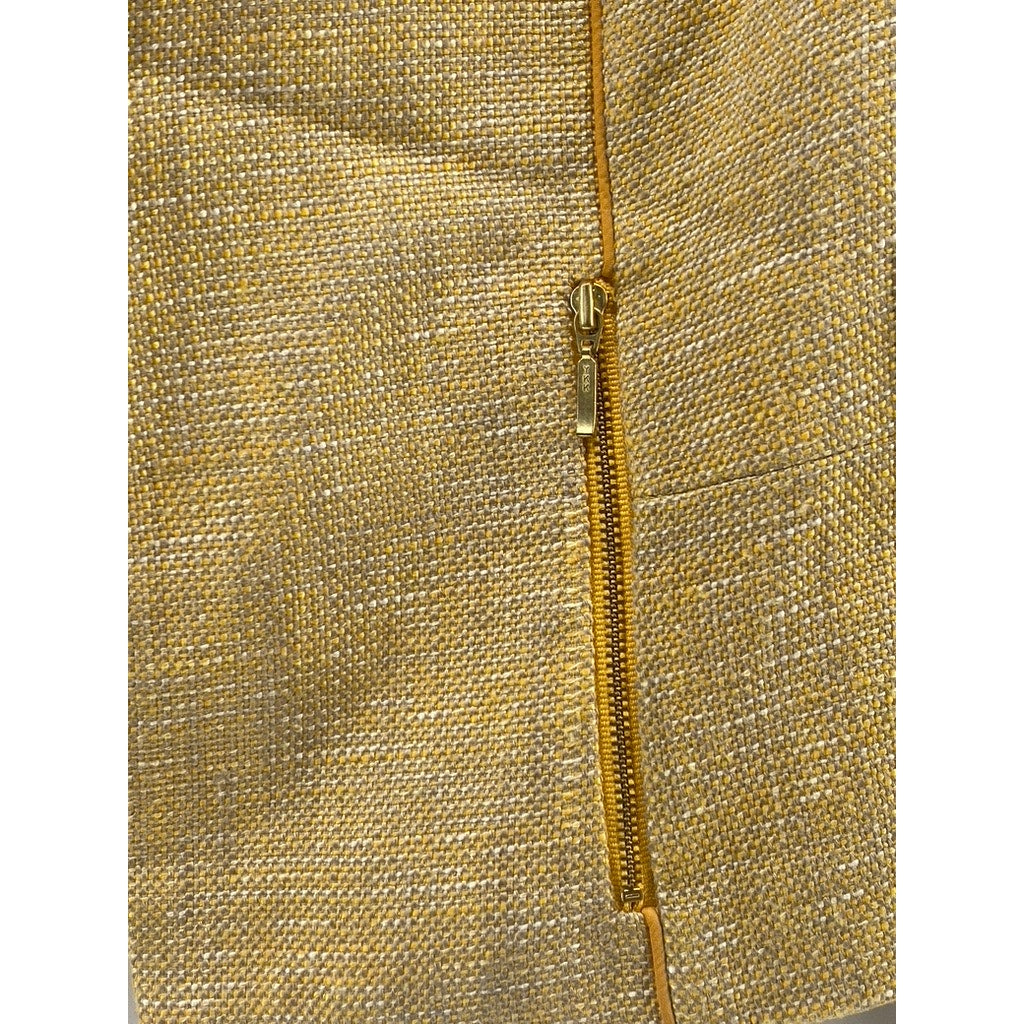 THE LIMITED Women's Yellow Textured Zip-Up Blazer SZ S