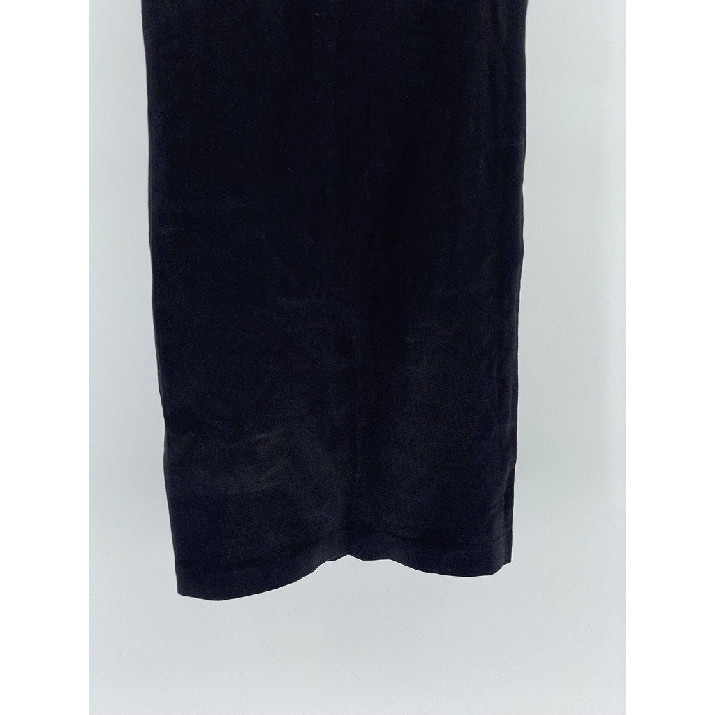 AWND Women's Black Crewneck Rib Cutout Sleeveless Bodycon Midi Dress SZ S