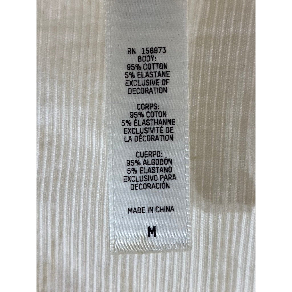 SKIMS Women's Beige Ribbed Scoop-Neck Cropped Tank Top SZ M