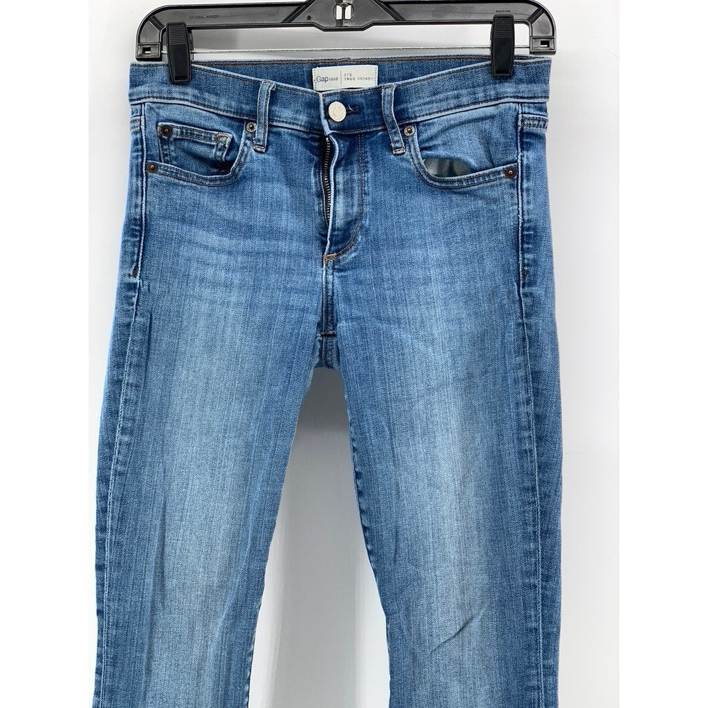 GAP Women's Short Medium Indigo Stretch True Skinny Jeans SZ 27