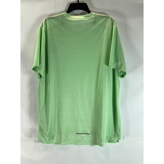 NIKE Running Men's Bright Green Rise 365 Perforated Dri-Fit T-Shirt SZ XL