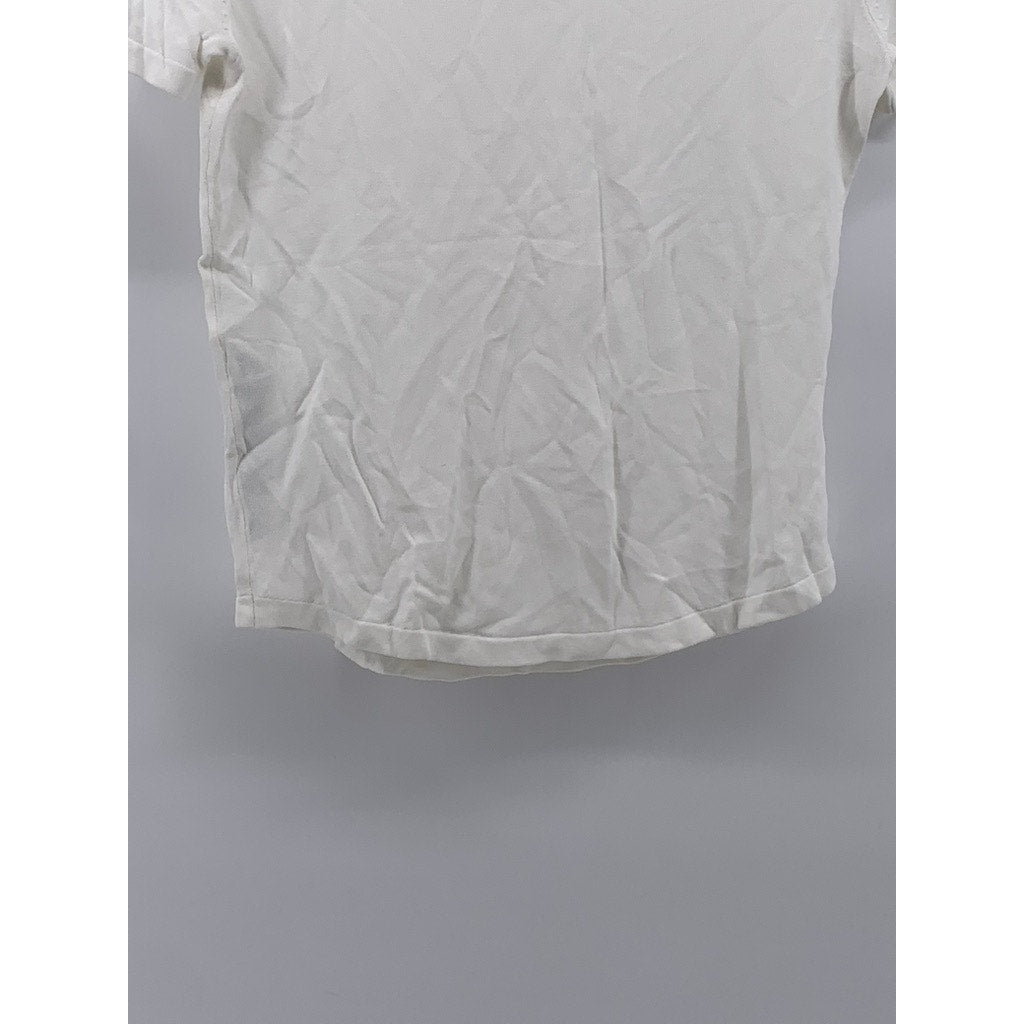 ZARA Women's White Extra Fine Rib Crewneck Short Sleeve Casual Top SZ S
