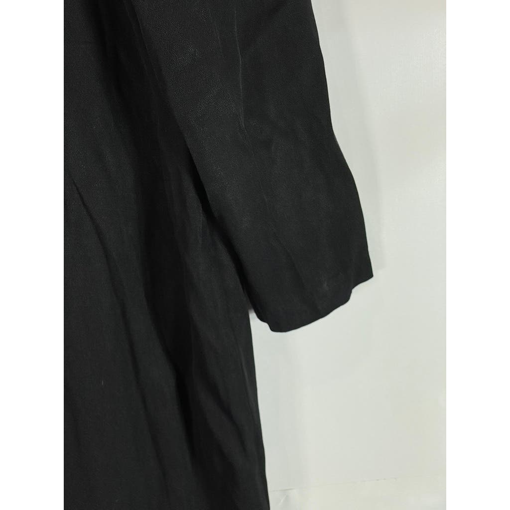JOHN ROBERTS Women's Black Midi Vintage 80's 3 Button Trench Dress SZ 15/16