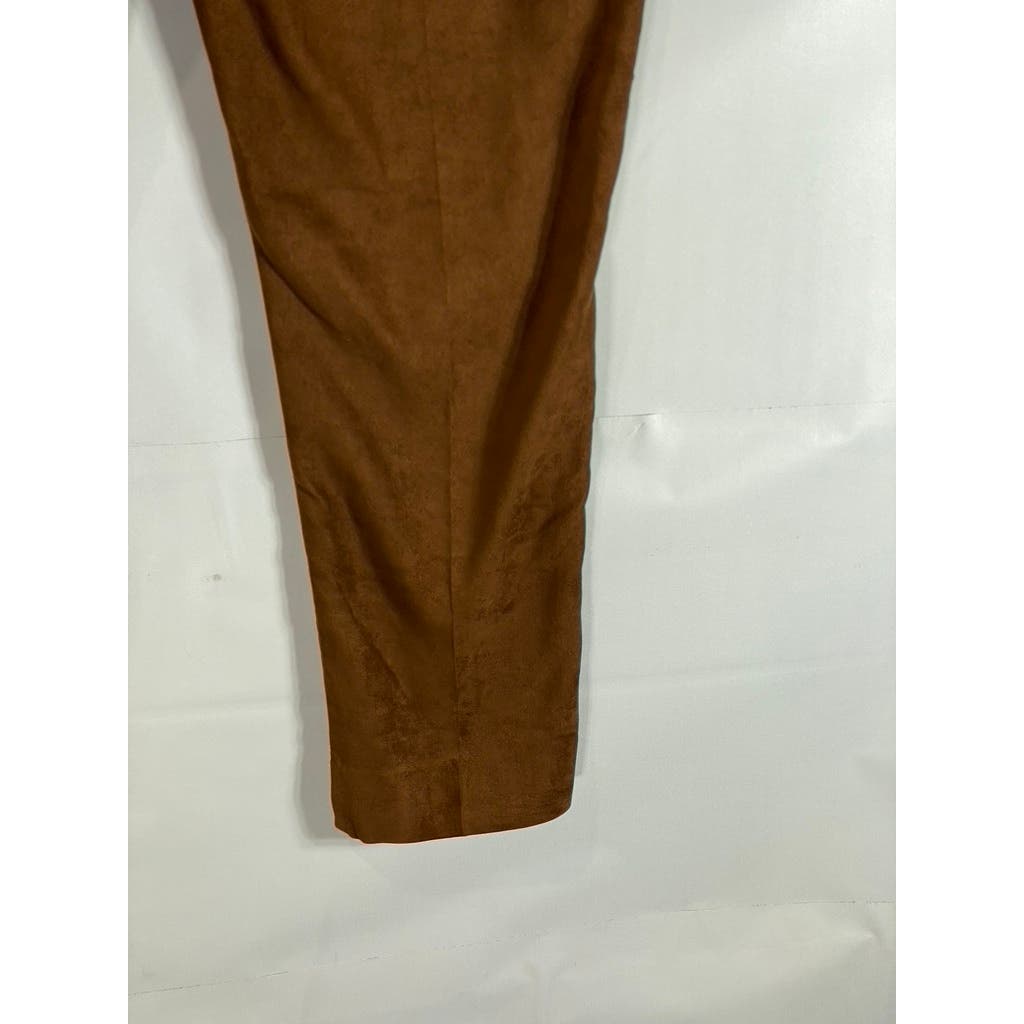 KOBI HALPERIN Women's Brown Faux Suede Lori Elastic-Waist Cropped Pant SZ 2XL