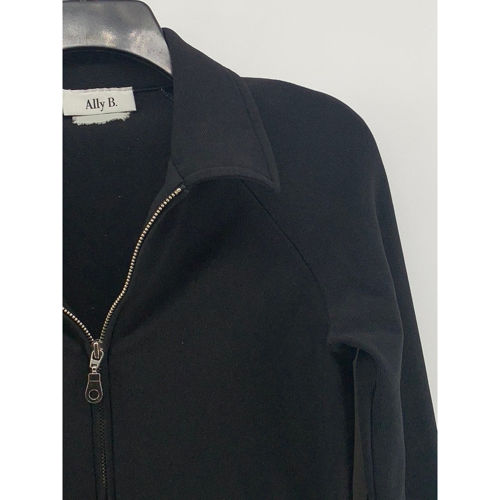 ALLY B Women's Black Zip-Up Long Sleeve Blazer SZ S
