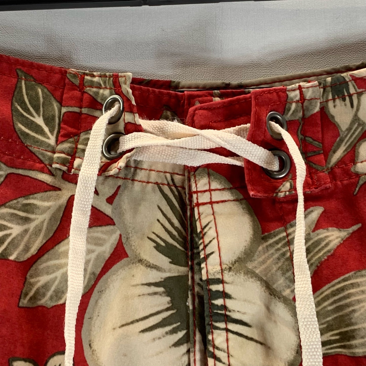 ABERCROMBIE & FITCH Men's Red Floral Tropical Pull-On Board Shorts SZ 29