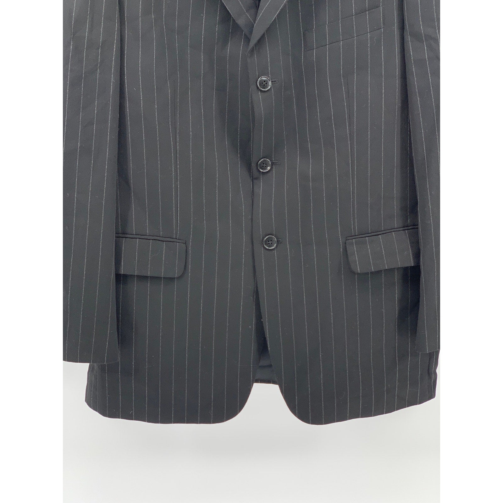ZIONE NEW YORK Men's Vintage Black Pinstripe Regular Three Button Blazer SZ 41R