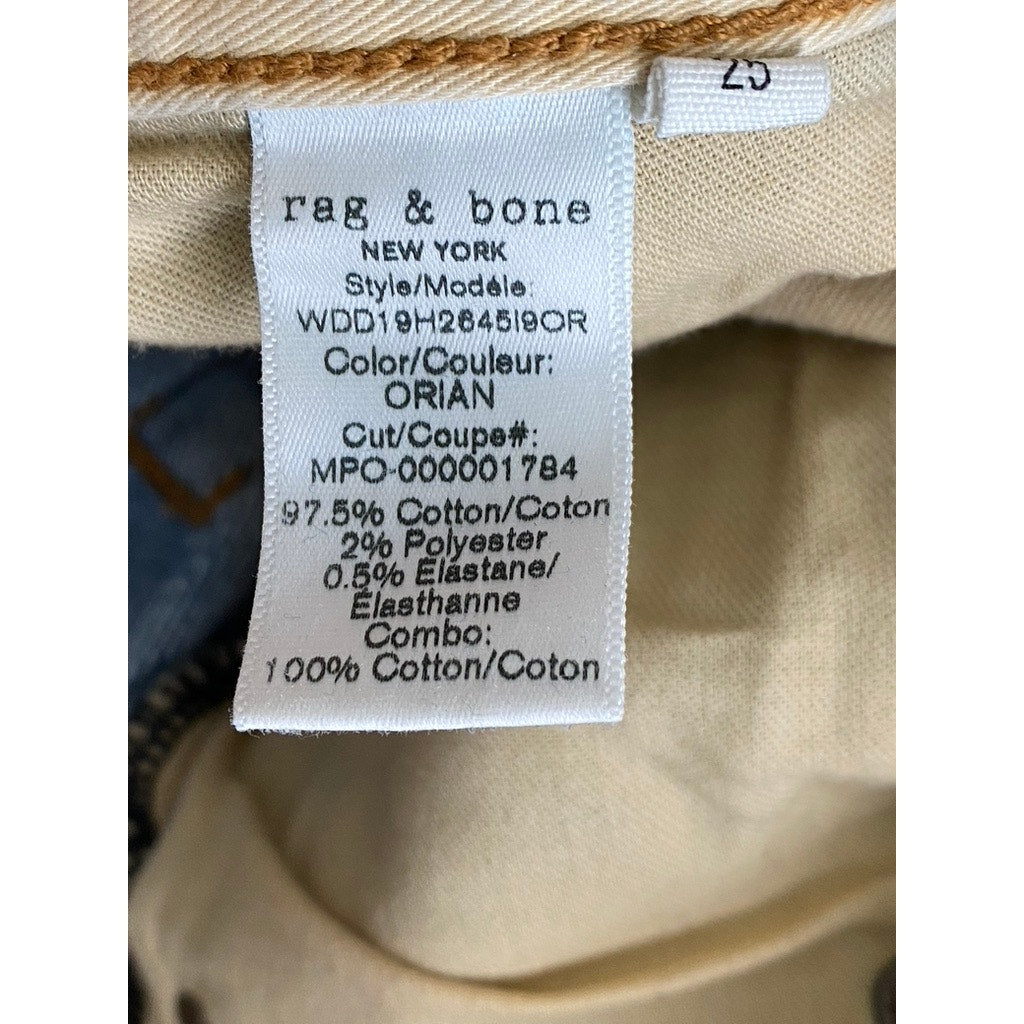 RAG & BONE Women's Orion Distressed Maya High-Rise Ankle Straight Jeans SZ 25