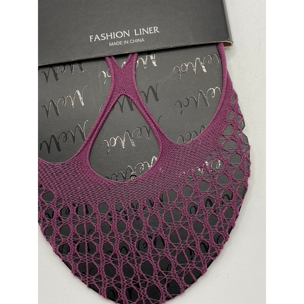 MEMOI Women's Tulipwood Purple Mesh Cross Stranded Net Liner Socks SZ OS