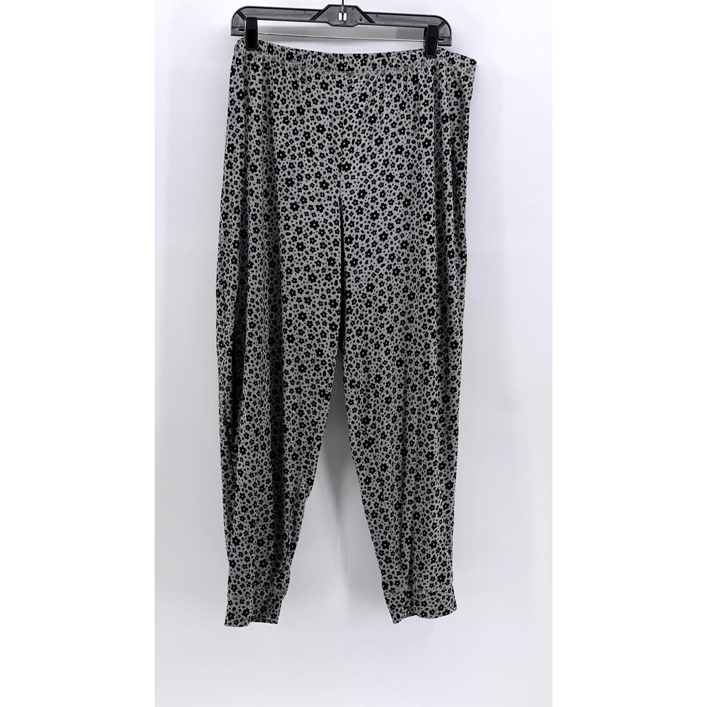 SECRET TREASURES Women's Black-Gray Printed Relaxed Fit Pajama Pants SZ XL