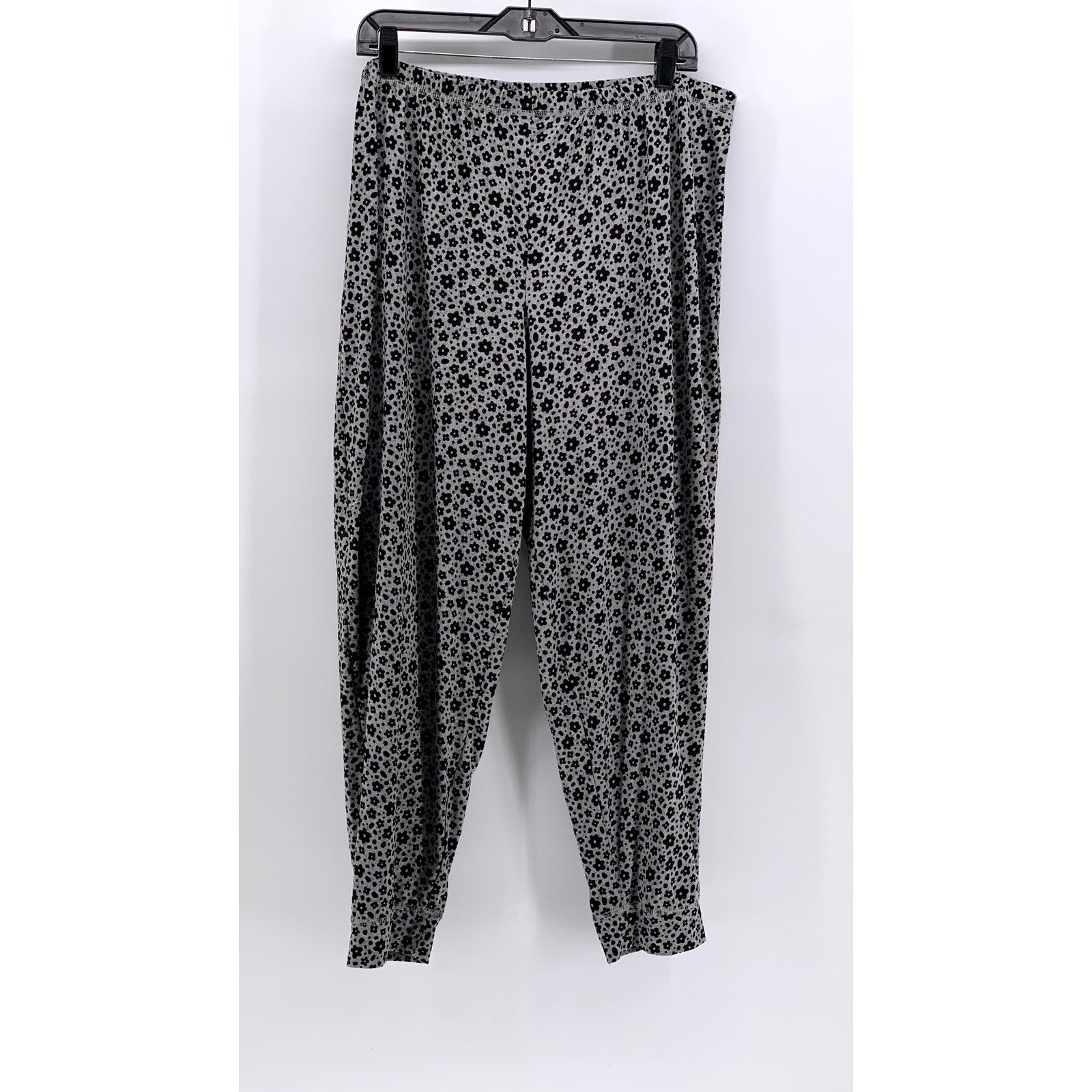 SECRET TREASURES Women's Black-Gray Printed Relaxed Fit Pajama Pants SZ XL