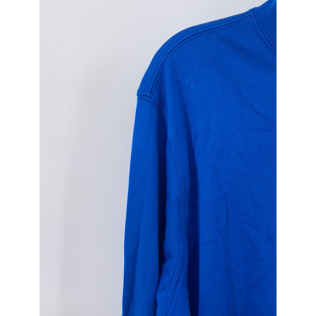 LANDS END Women's Relaxed Cotton Mock Neck Long Sleeve Bright Blue Shirt SZ XL