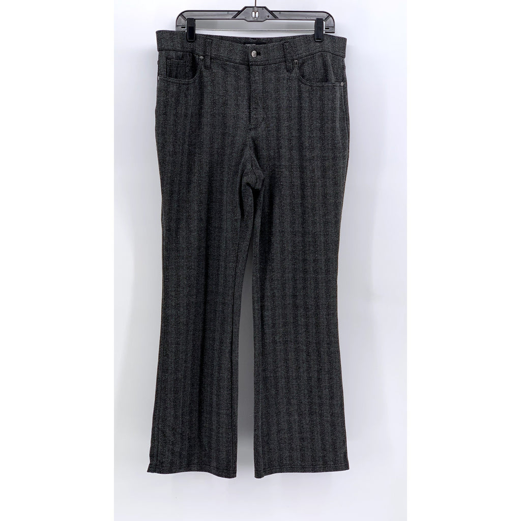 SIMPLY VERA VERA WANG Women's Gray Herringbone Straight Leg Pants SZ L