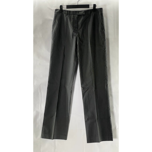 CALVIN KLEIN Women's Gray Straight-Leg Flat Front Dress Pants SZ 6