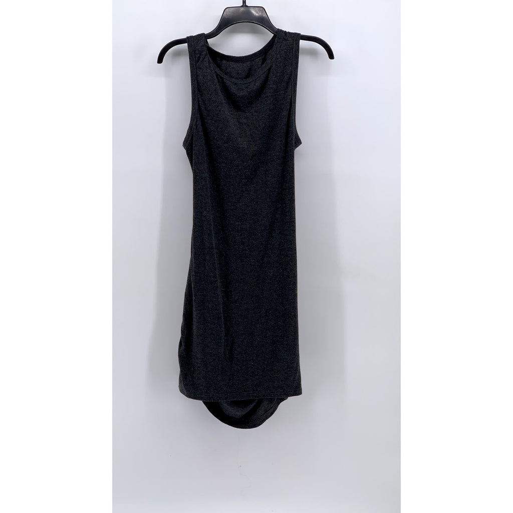 UNBRANDED Women's Charcoal Gray Twist Knot Cutout Sleeveless Midi Dress SZ M