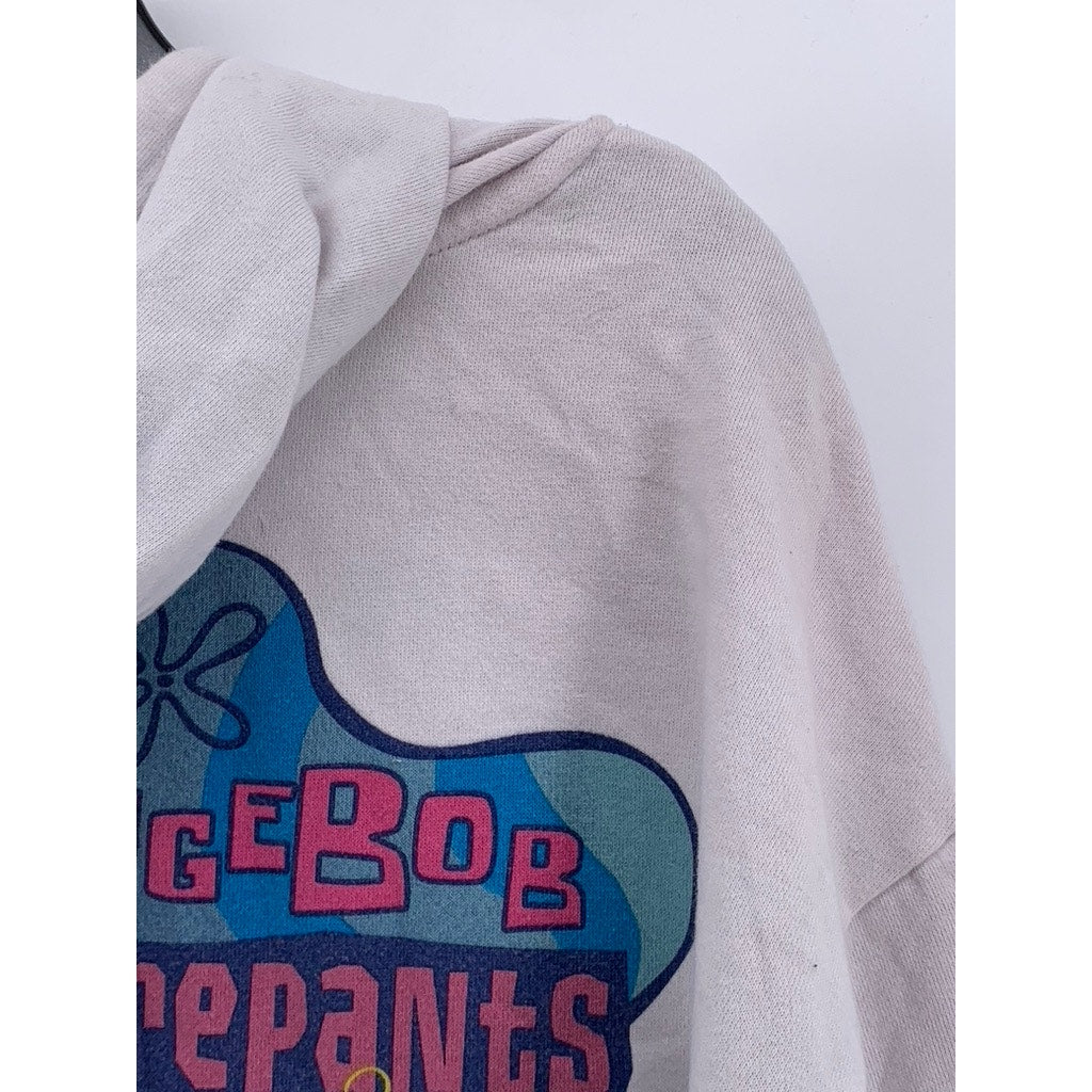 NICKELODEON Unisex White Spongebob Squarepants Graphic Hoodie SZ L
