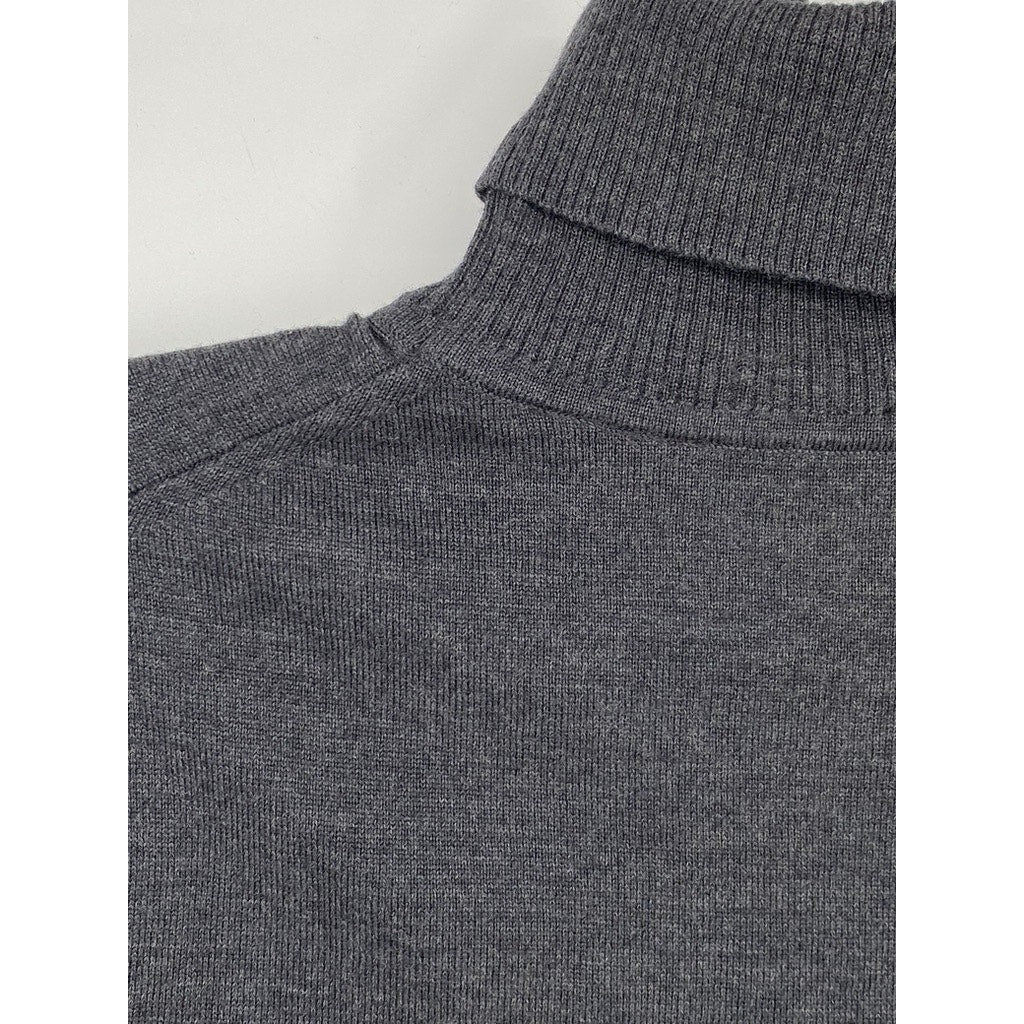 BOSS HUGO BOSS Men's Dark Gray Regular-Fit Virgin Wool Turtleneck Sweater SZ S