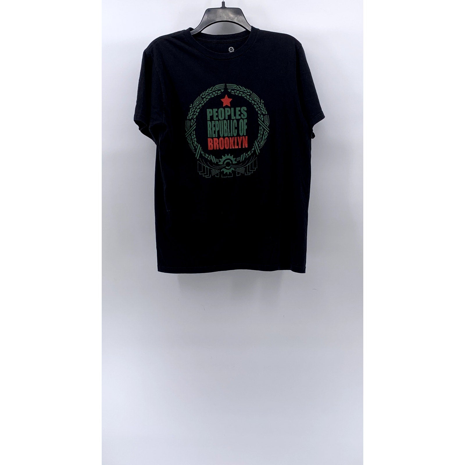 CUSTOM INK Men's Black Round Logo Crewneck Casual Short Sleeve T-Shirt SZ S