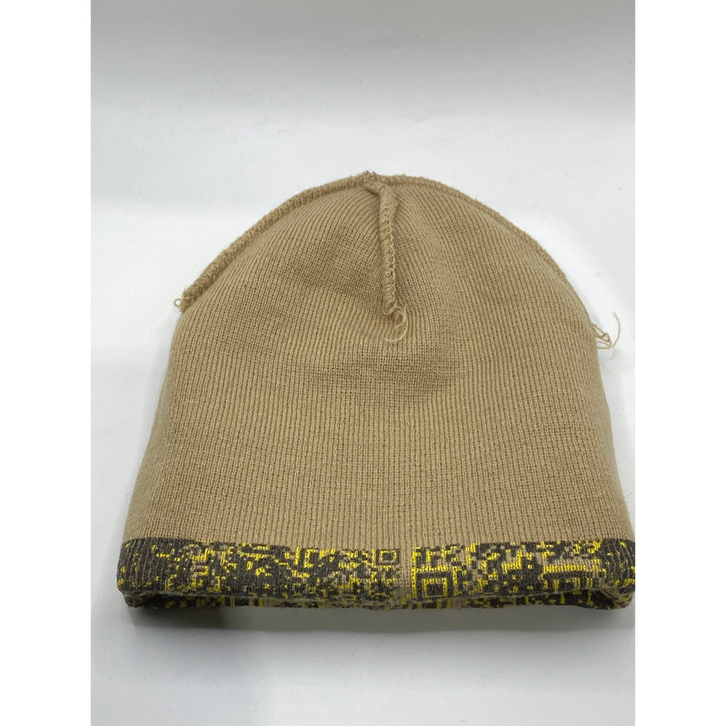 LQQK STUDIO Men's Black-Yellow Digi Camo QR Cuffed Fleece Line Beanie SZ OS