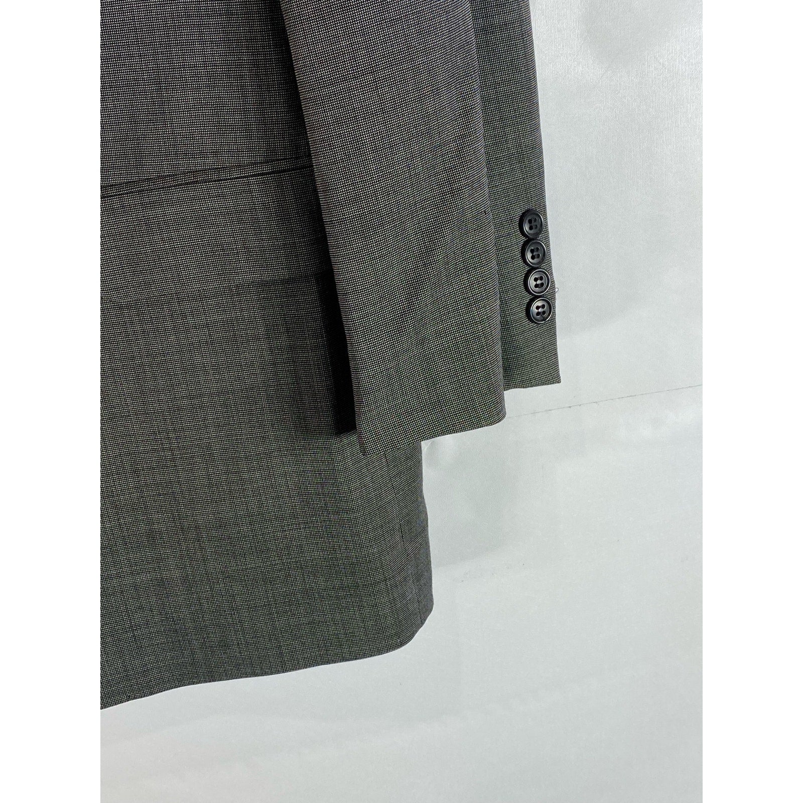 PRONTO UOMO Men's Charcoal Printed Wool Three-Button Notch Lapel Blazer SZ 44R