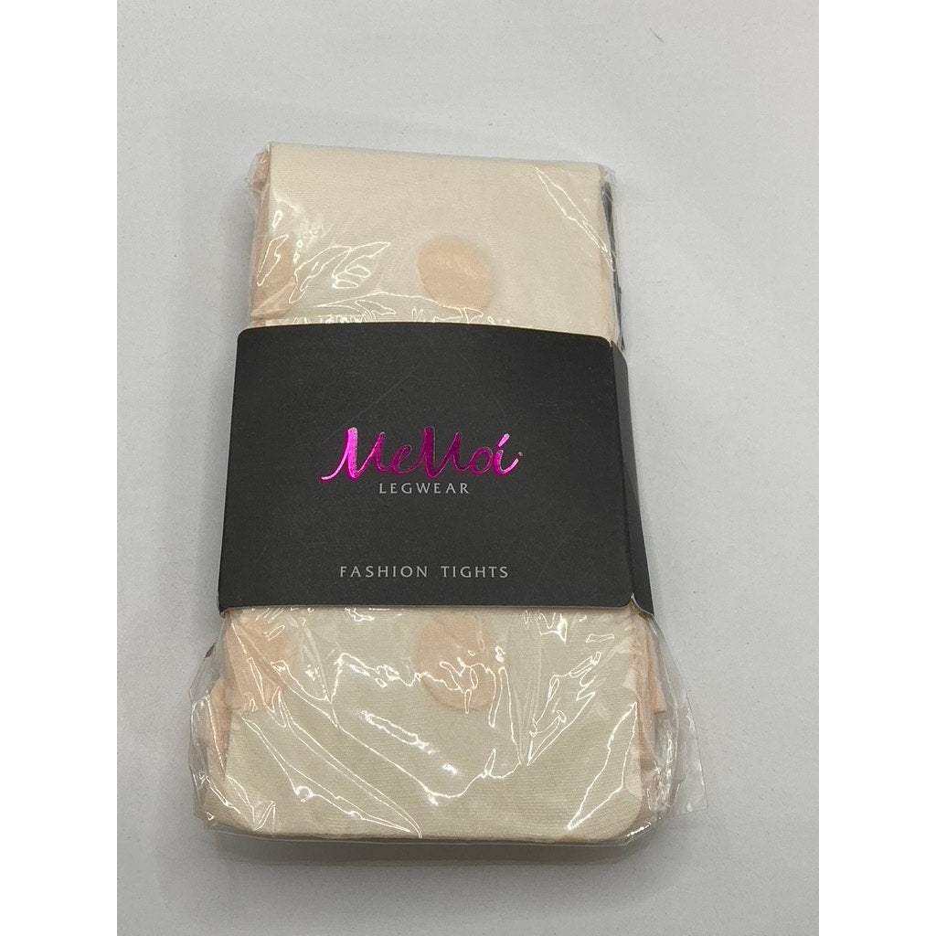 MEMOI Women's Scallop Shell Beige Super Dots Sheer Pull-On Tights SZ S/M