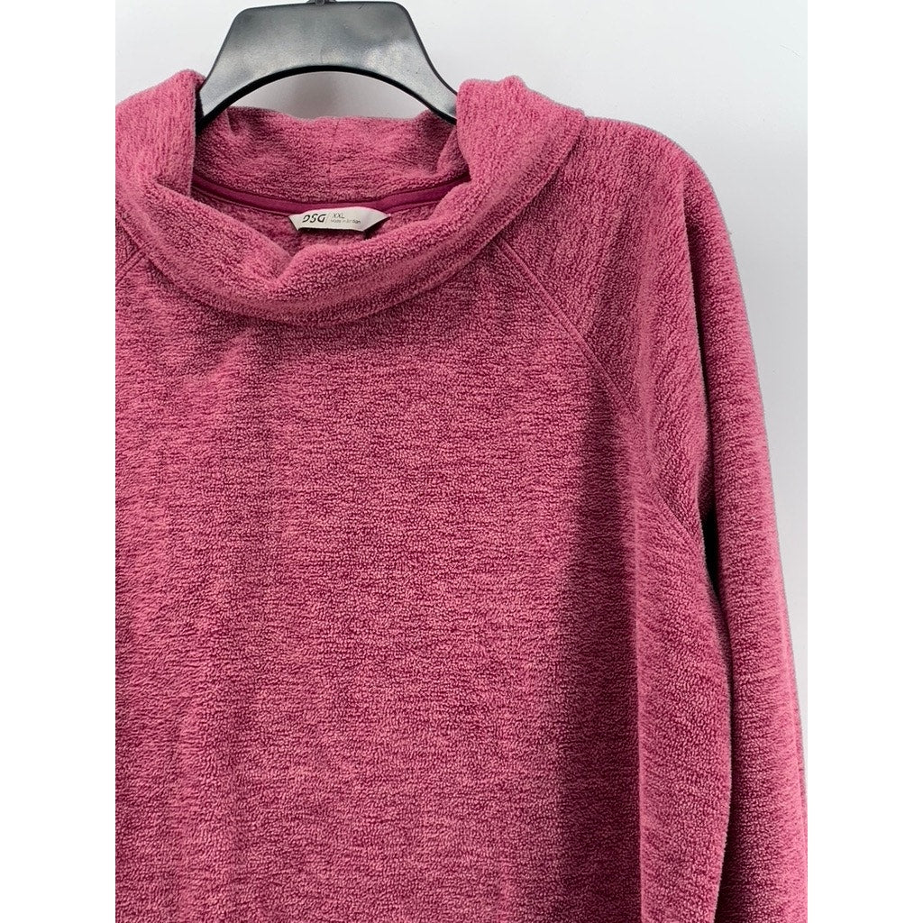 DSG Women's Red Cowl-Neck Fleece Pullover Sweater SZ 2XL