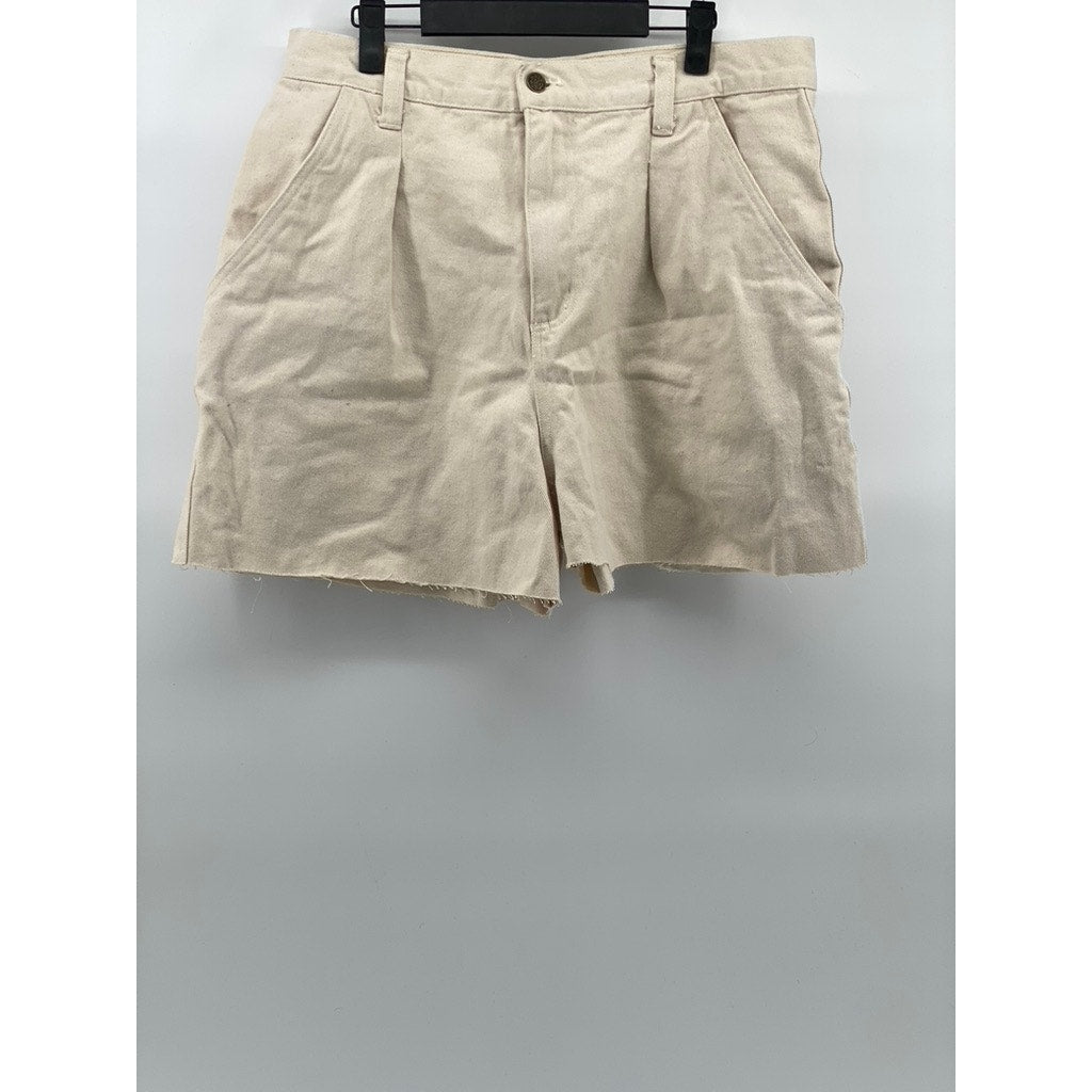 WALKER WEAR Men's Beige Four-Pocket Raw-Hem Chino Shorts SZ 34