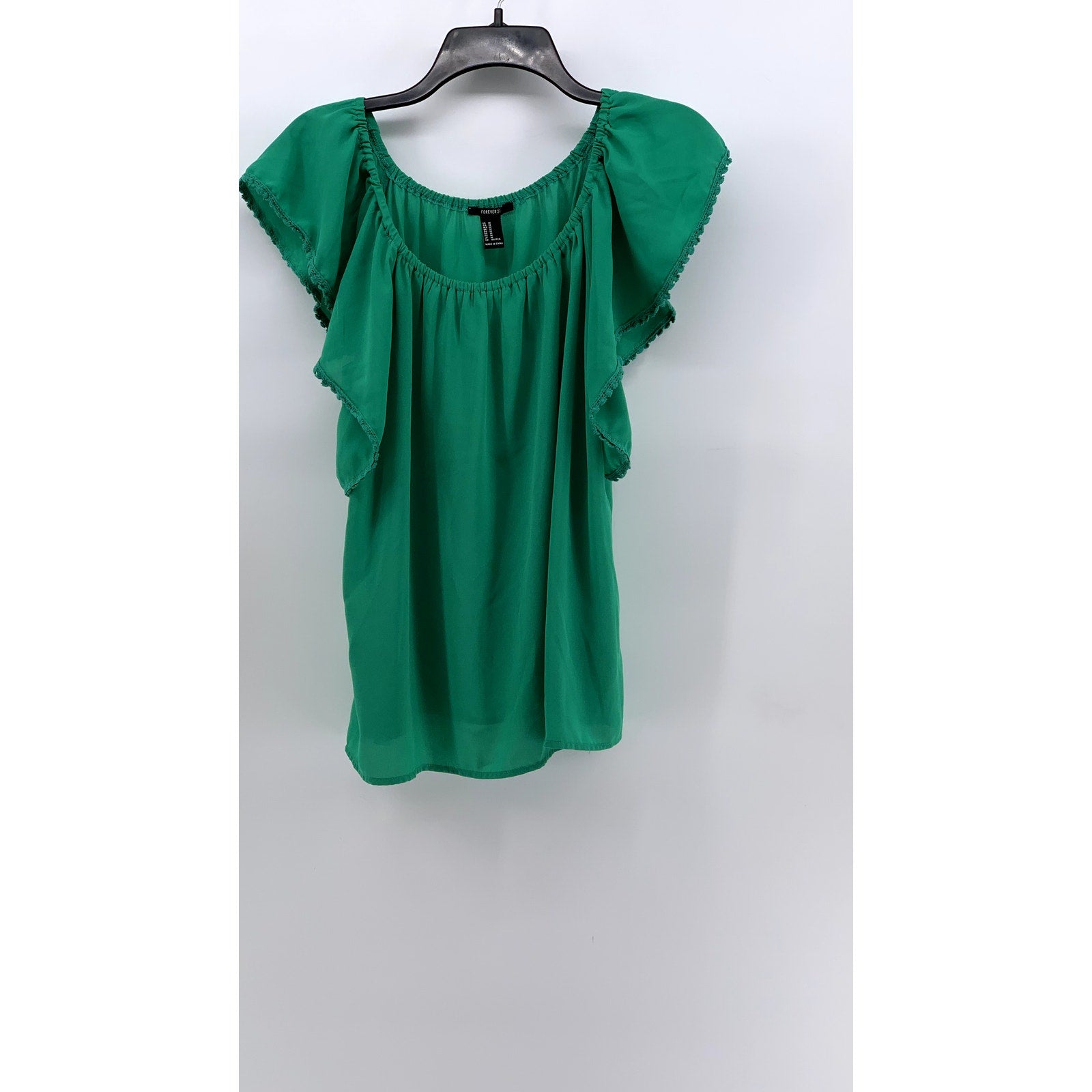 FOREVER 21 Women's Green Short Sleeve Top SZ M