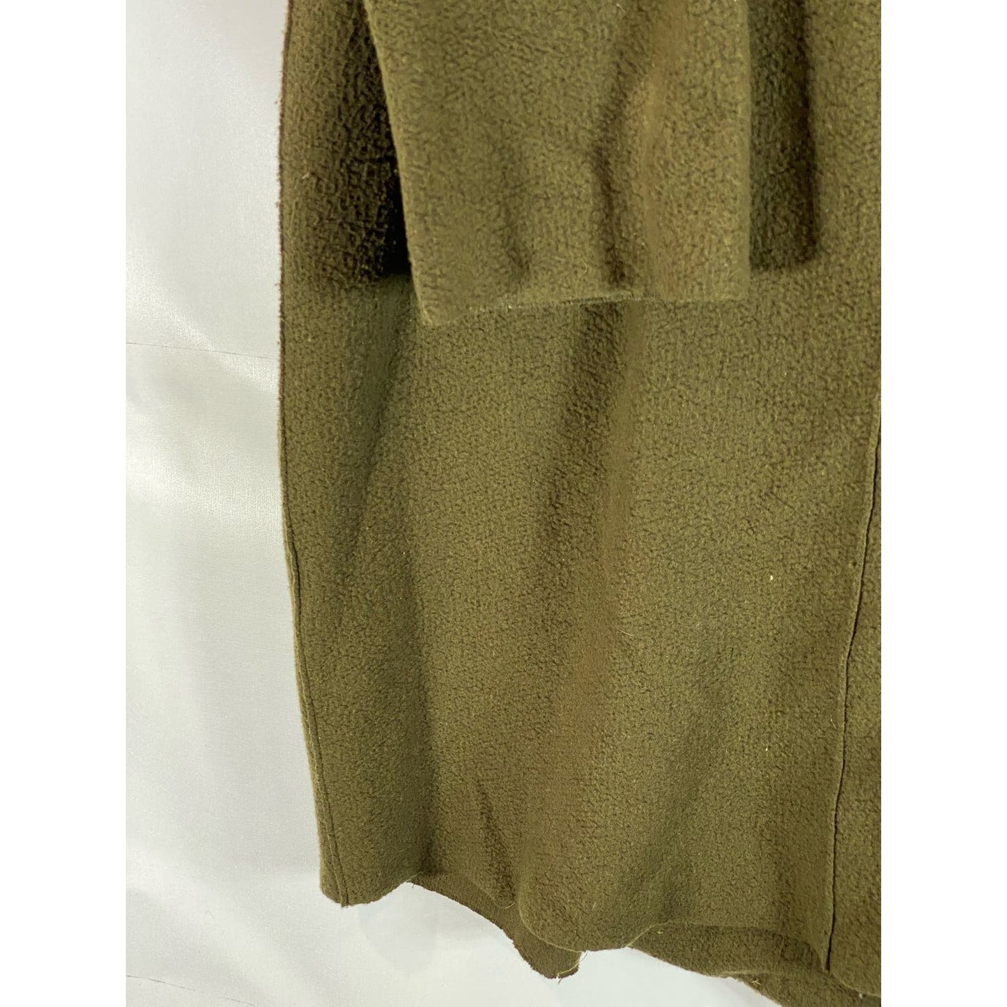 THEORY Men's Army Green Plush Knit Single Button Virgin Wool Coat SZ L