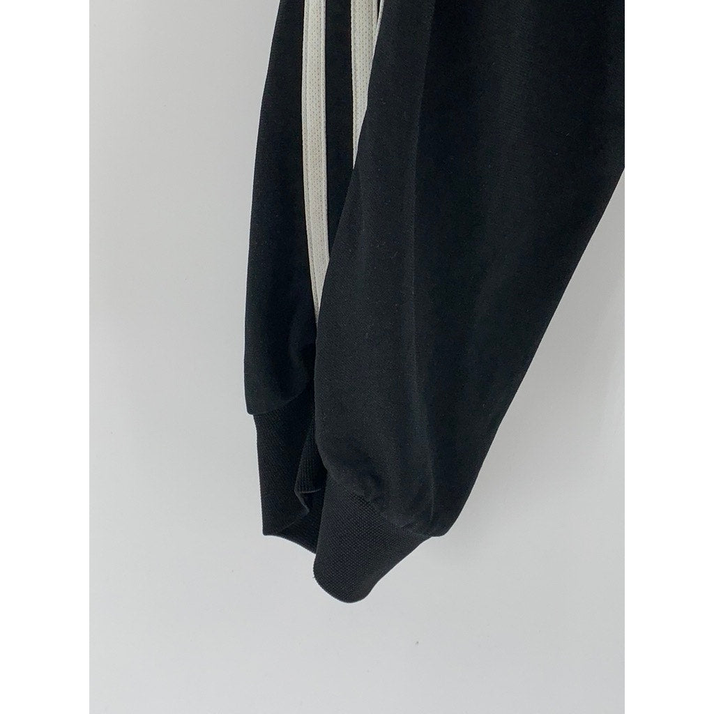 ADIDASS Men's Black-White 3-Stripe Pull-On Active Jogger Sweatpants SZ M