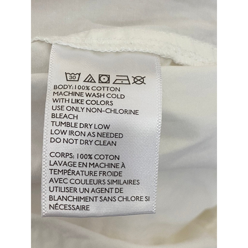 BDG Women's White Drawstring Relaxed-Fit Straight-Leg Pull-On Pants SZ S