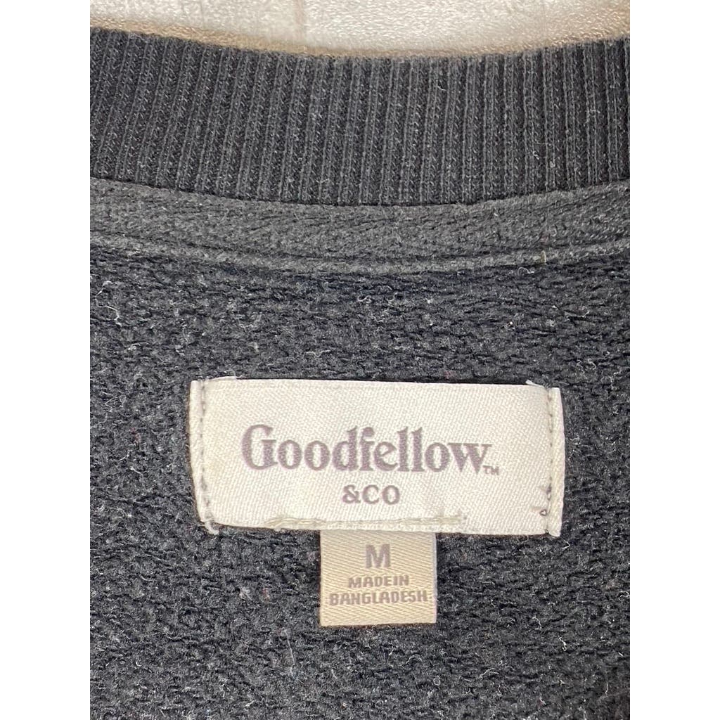 GOODFELLOW & CO Men's Black Solid Regular-Fit Crewneck Pullover Sweatshirt SZ M