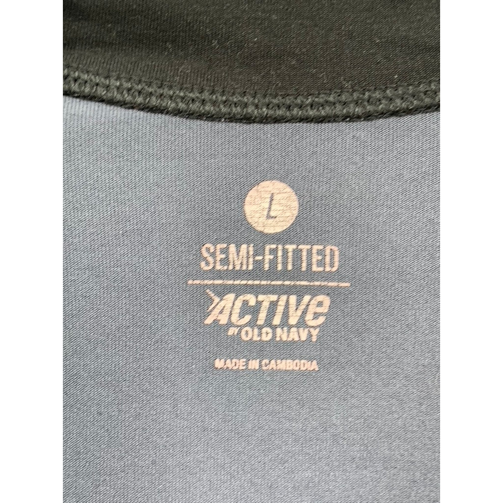 ACTIVE BY OLD NAVY Women's Gray-Black Camo Quarter Zip Semi-Fitted Shirt SZ L