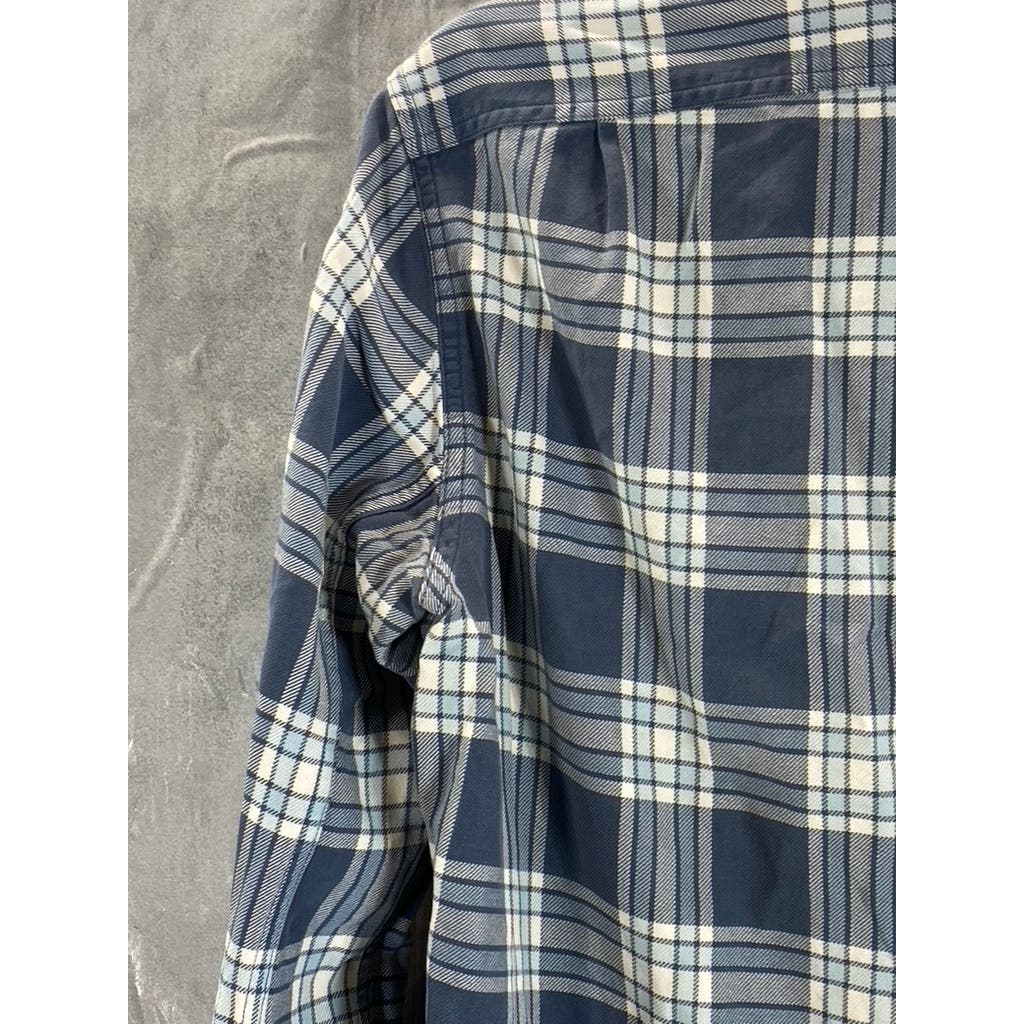 J.CREW Men's Navy Cotton Flannel Button-Up Long Sleeve Shirt SZ S
