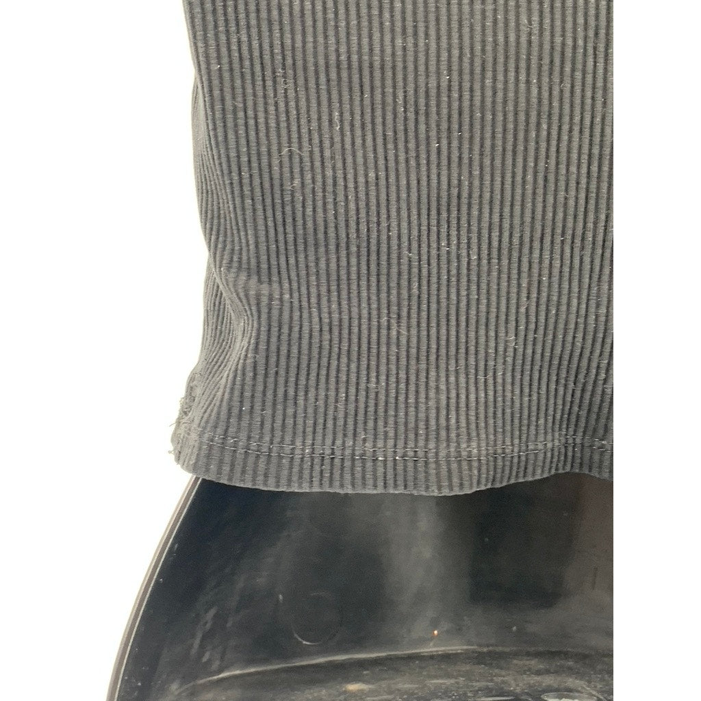 ZARA Women's Black Ribbed Asymmetrical Spaghetti Strap Cropped Top SZ M