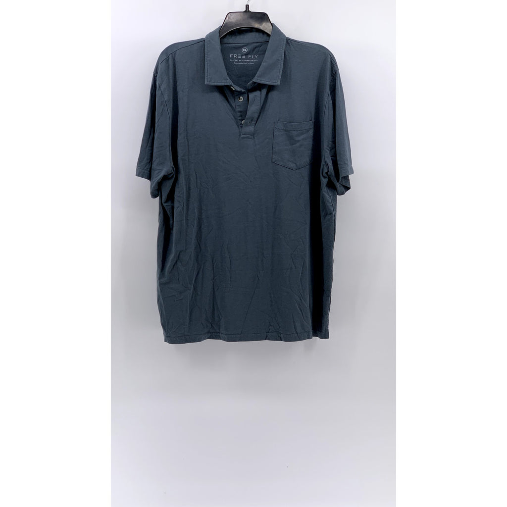FREE FLY Men's Blue Short Sleeve Polo SZ XL