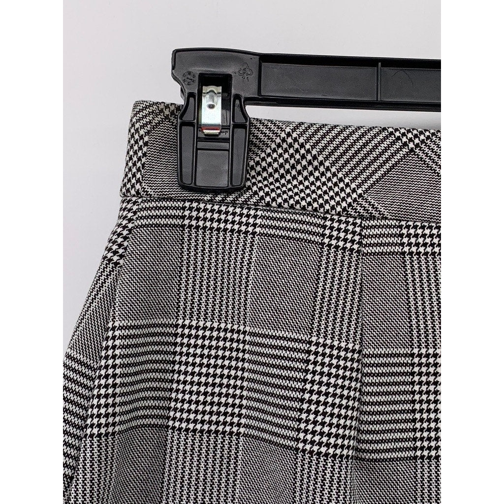 ZARA BASIC Women's Gray-Black Plaid Mini Skirt SZ XS